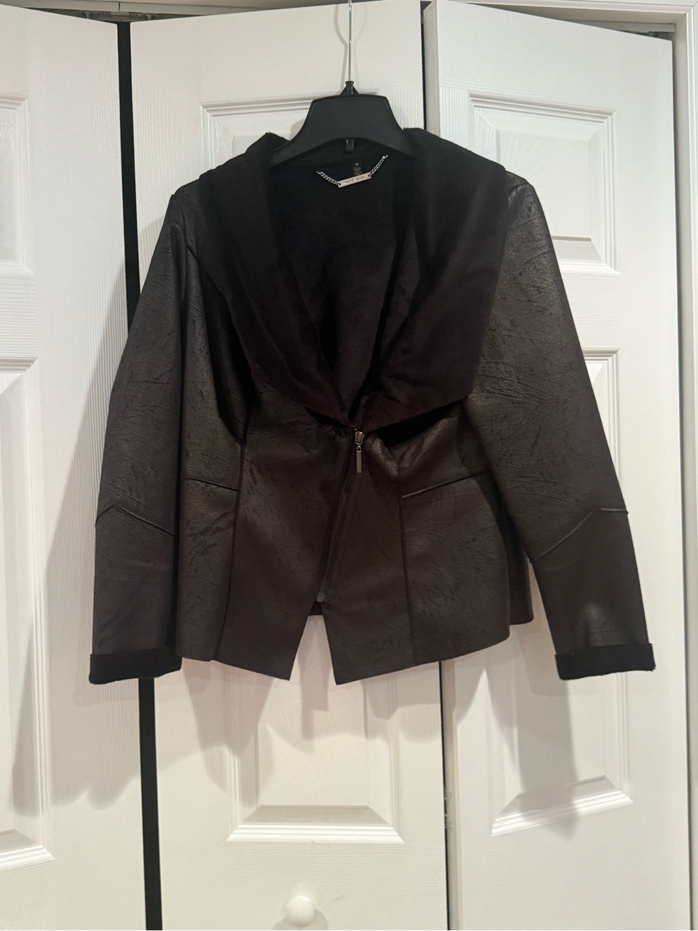 Womens Black Zip-Front Jacket